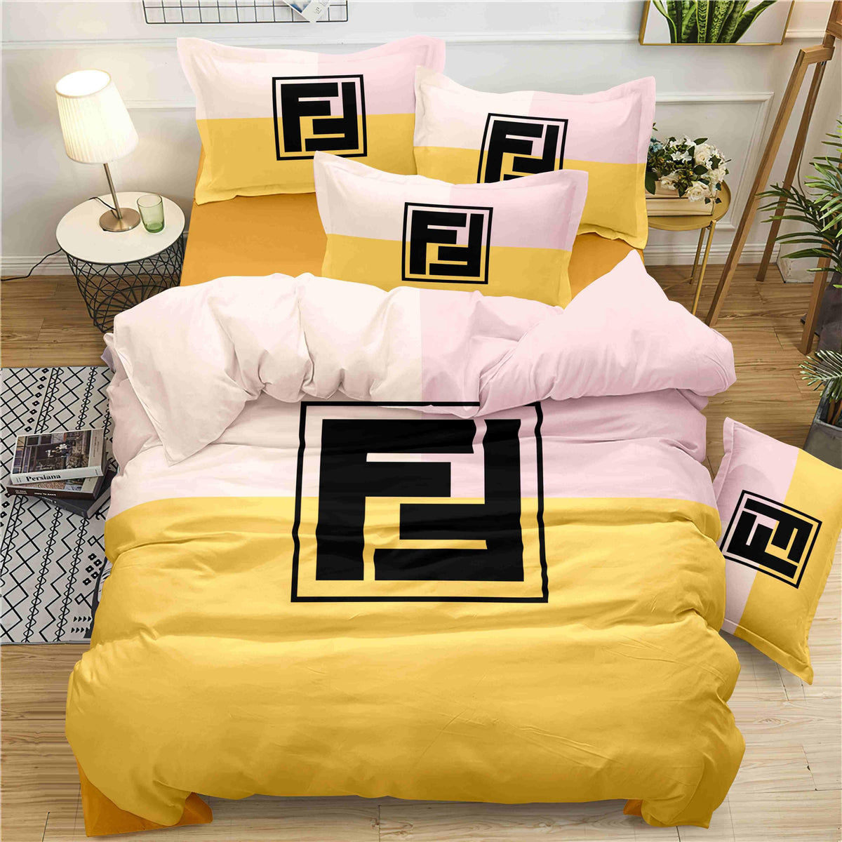Blush Geometric Bedding Set - blush and gold modern geometric layout - source file Anara-Lifestyle-Product-13.jpg