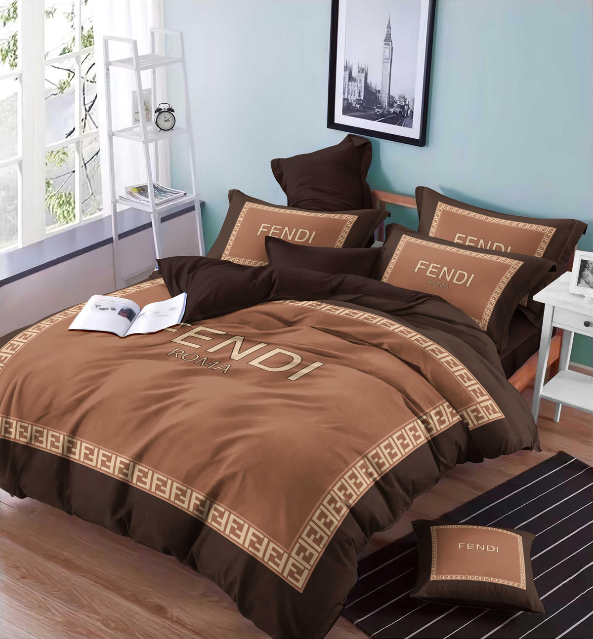 Mocha Signature Bedding Set - brown layered signature pattern - source file Anara-Lifestyle-Product-02.jpg