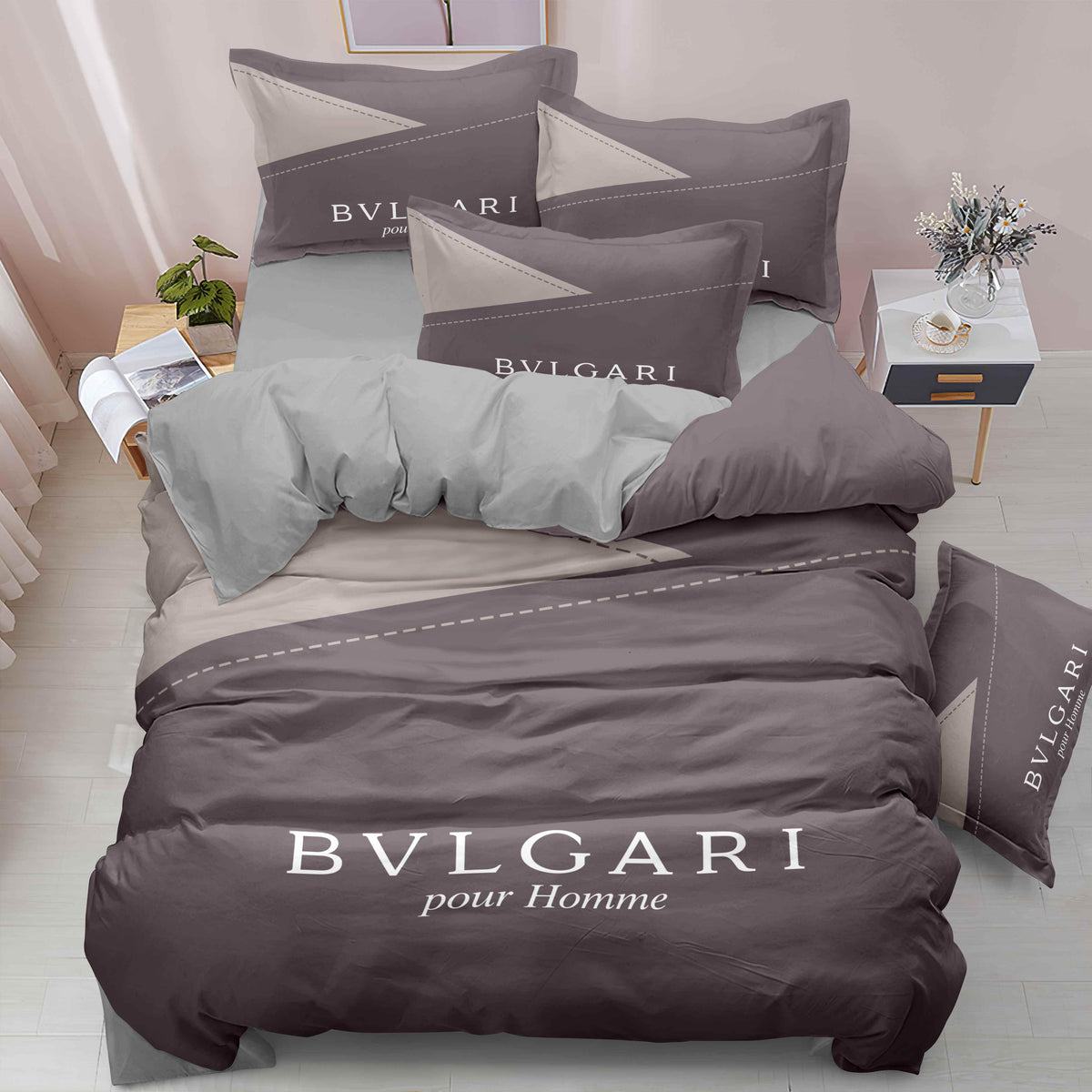 Graphite Monogram Bedding Set - graphite grey minimal monogram styling - source file Anara-Lifestyle-Product-04.jpg