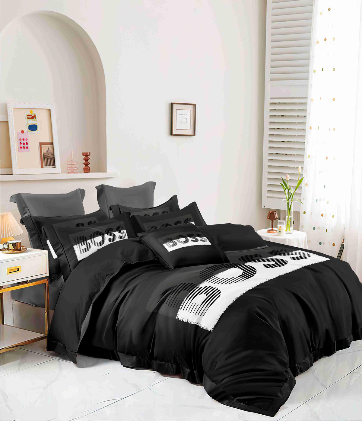 Noir Contrast Bedding Set - black and white bold high-contrast pattern - source file Anara-Lifestyle-Product-17.jpg