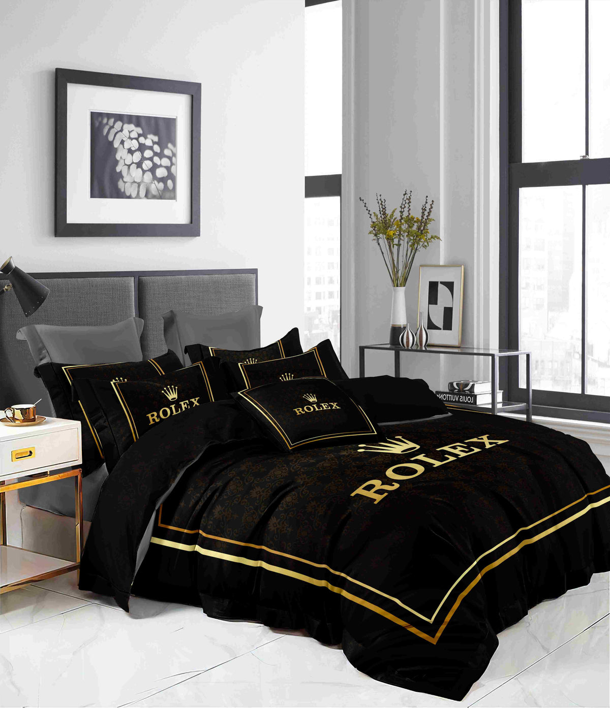 Onyx Border Bedding Set - onyx black gold-accented border design - source file Anara-Lifestyle-Product-19.jpg