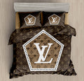 Cocoa Crest Bedding Set - cocoa brown central crest composition - source file Anara-Lifestyle-Product-20.jpg