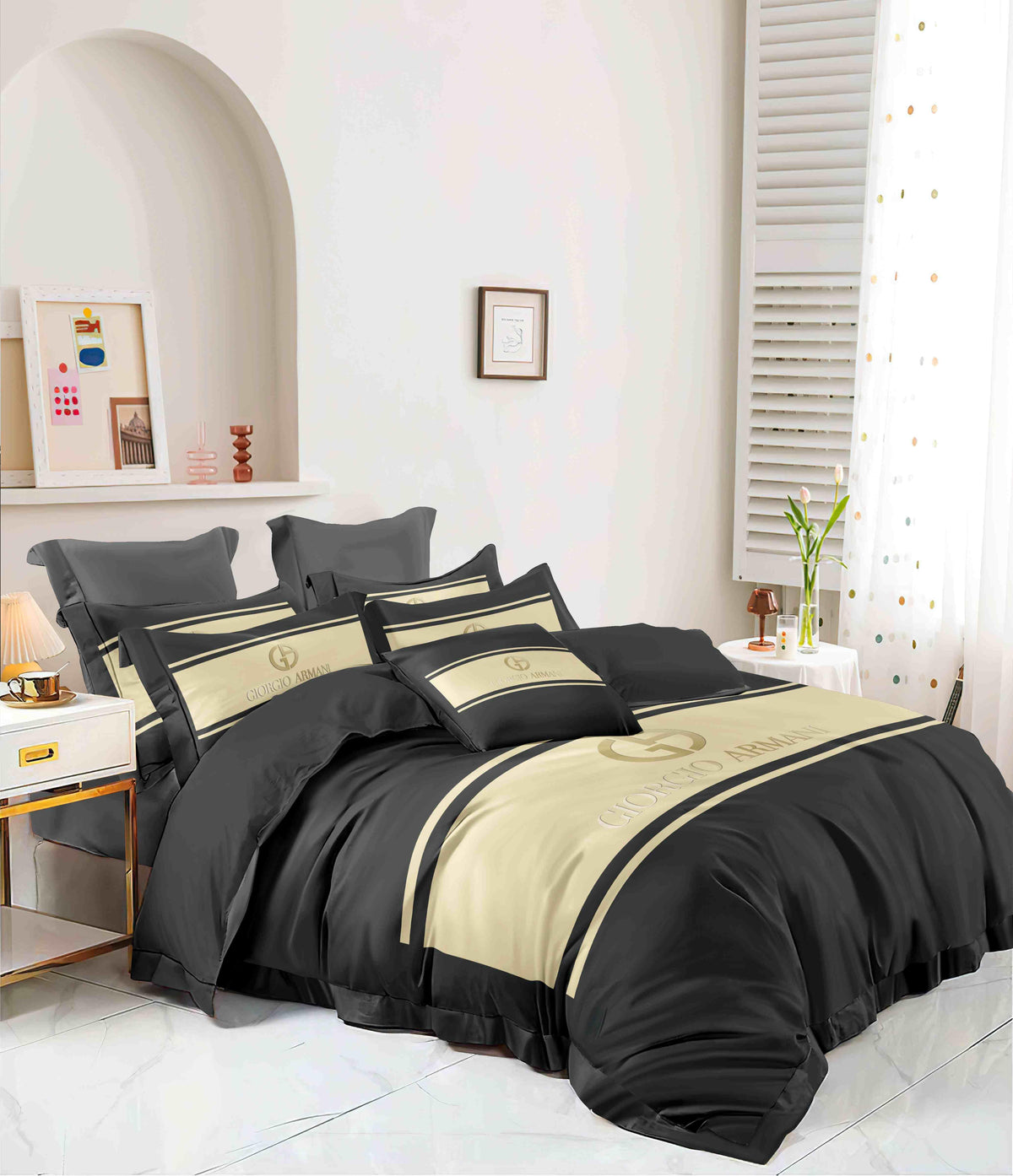 Ivory Charcoal Bedding Set - ivory and charcoal contemporary panel design - source file Anara-Lifestyle-Product-21.jpg