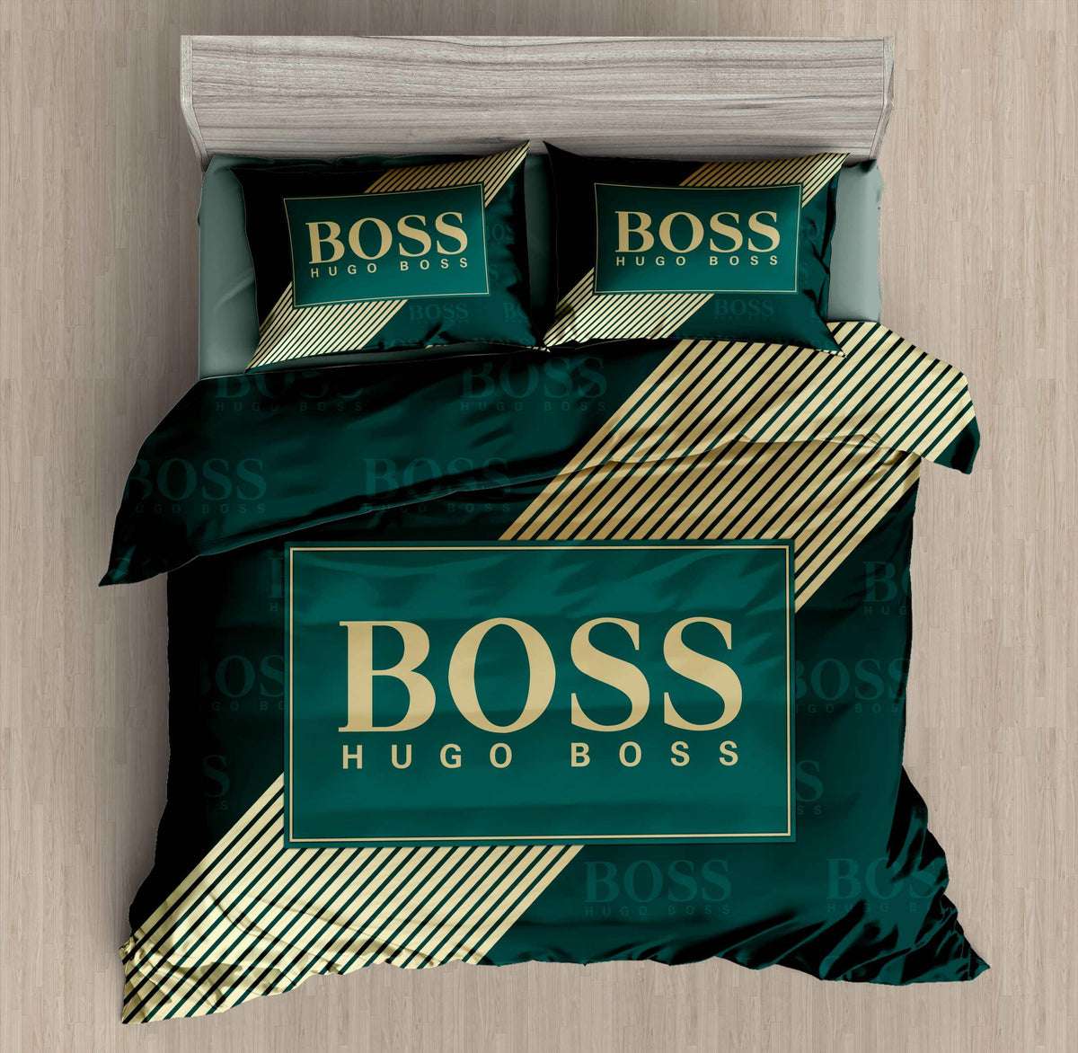 Emerald Herringbone Bedding Set - emerald and cream refined herringbone pattern - source file Anara-Lifestyle-Product-23.jpg