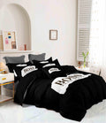 Noir Script Bedding Set - black and white expressive script pattern - source file Anara-Lifestyle-Product-27.jpg