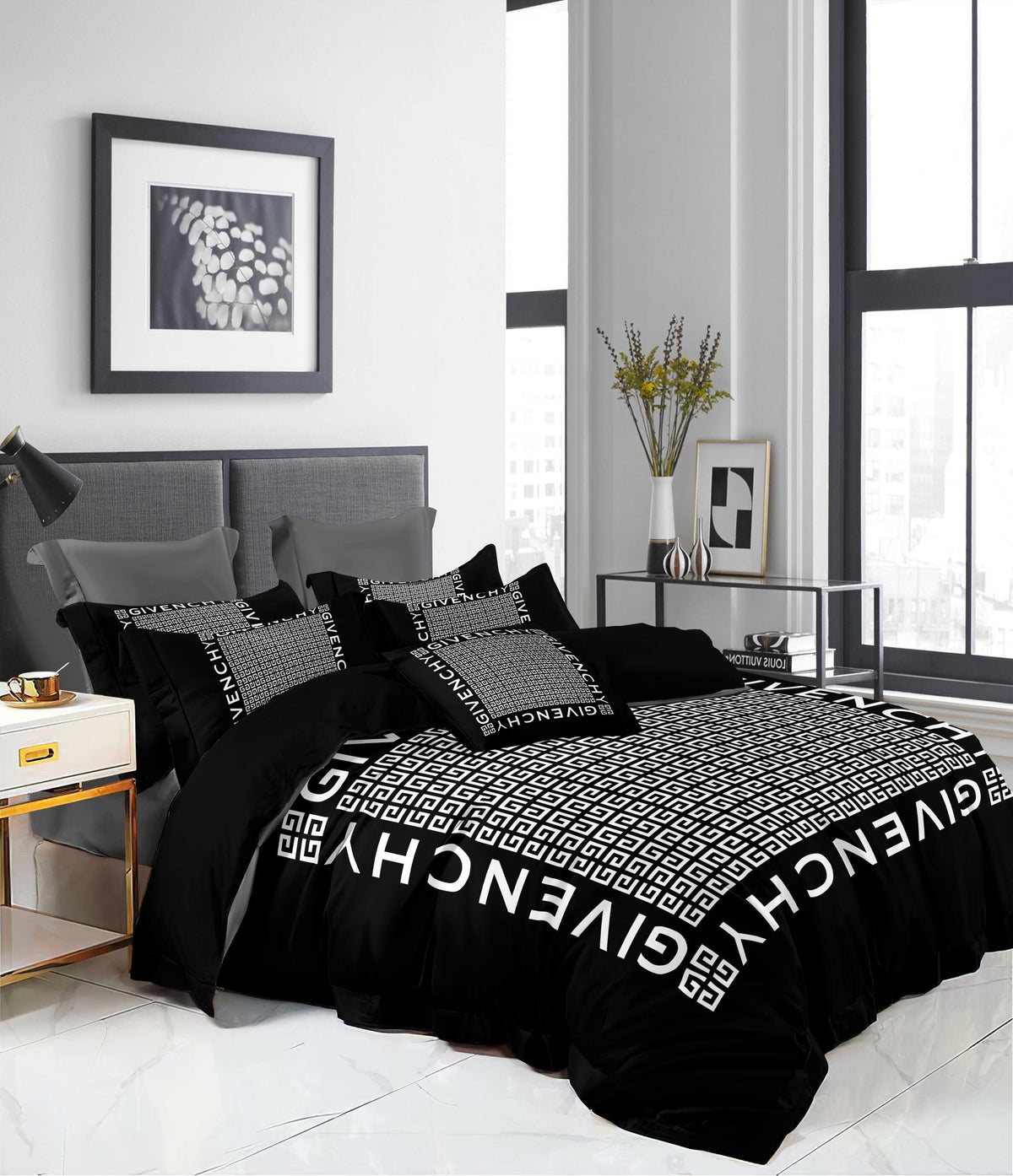 Noir Typography Bedding Set - black graphic typography styling - source file Anara-Lifestyle-Product-35.jpg