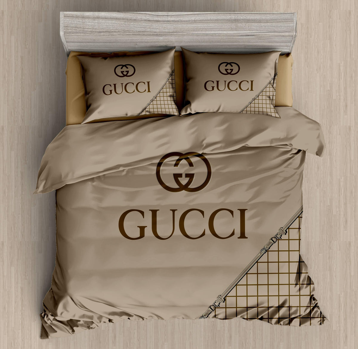 Mushroom Crest Bedding Set - mushroom beige understated crest design - source file Anara-Lifestyle-Product-37.jpg