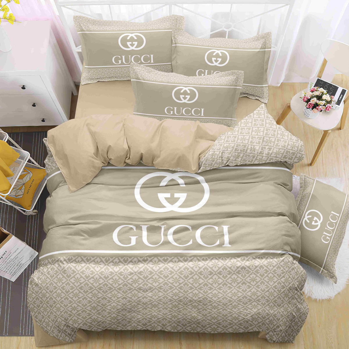Ivory Emblem Bedding Set - ivory subtle tonal emblem - source file Anara-Lifestyle-Product-39.jpg