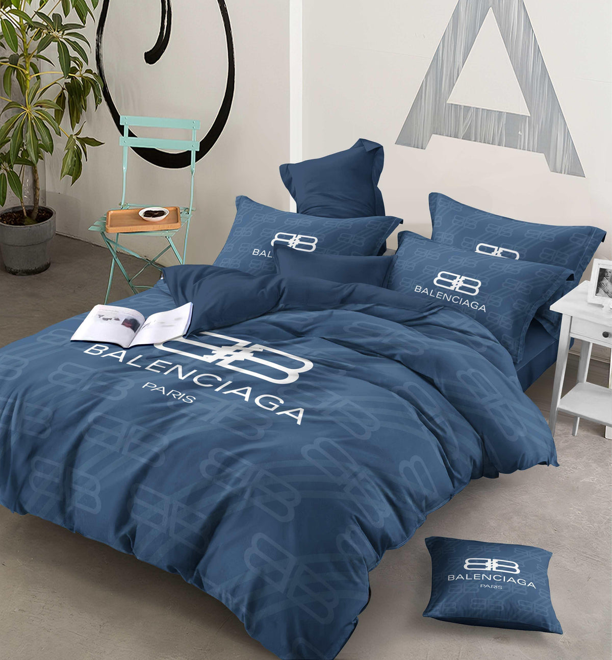 Denim Crest Bedding Set - denim blue refined crest motif - source file Anara-Lifestyle-Product-41.jpg