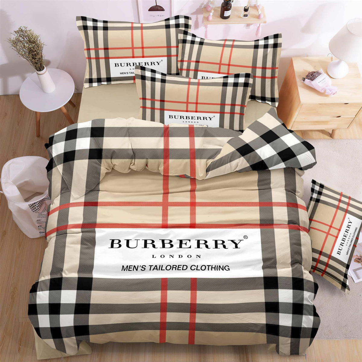 Heritage Check Bedding Set - camel and black timeless check pattern - source file Anara-Lifestyle-Product-43.jpg