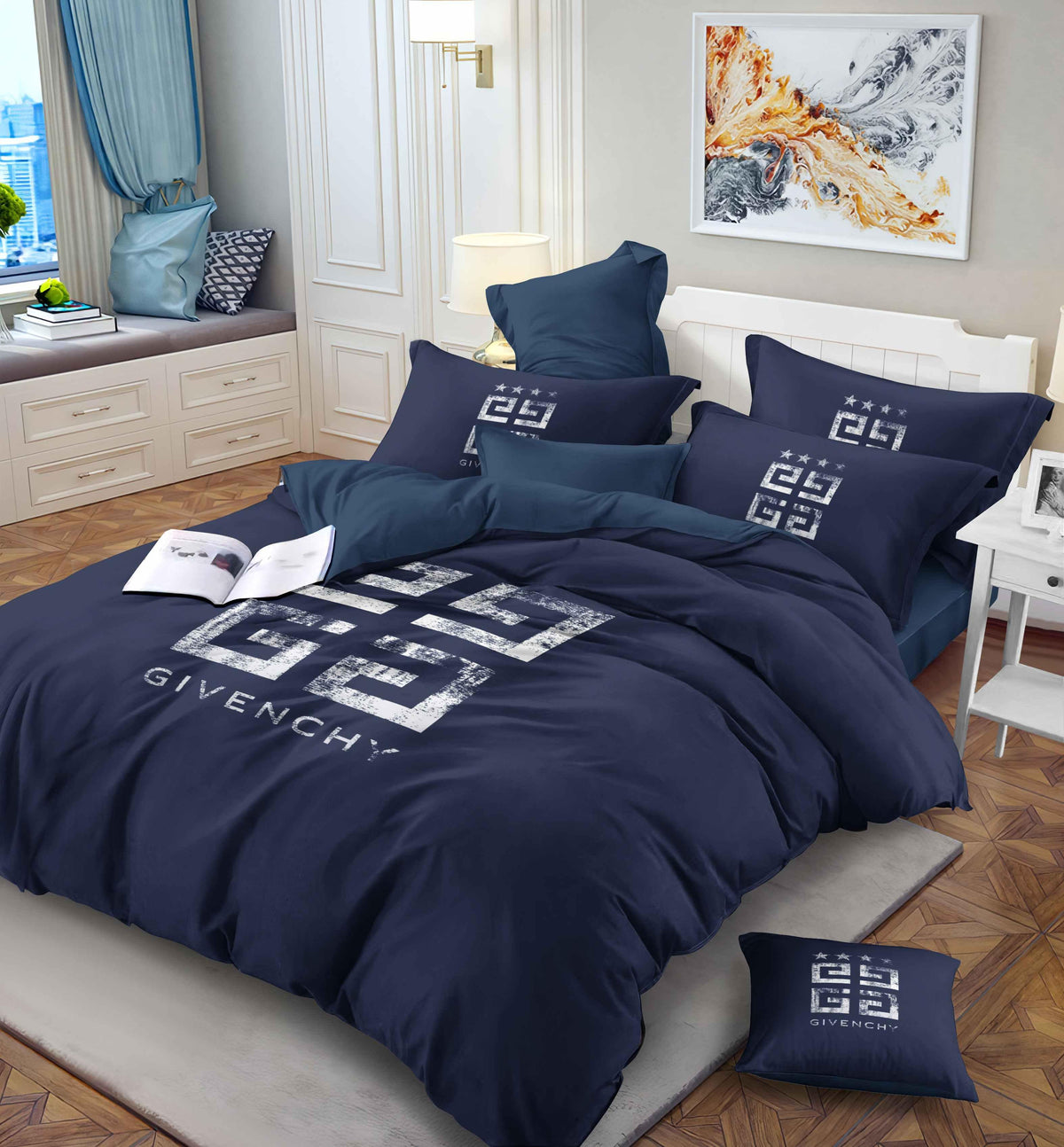 Royal Navy Emblem Bedding Set - royal navy bold central emblem - source file Anara-Lifestyle-Product-47.jpg