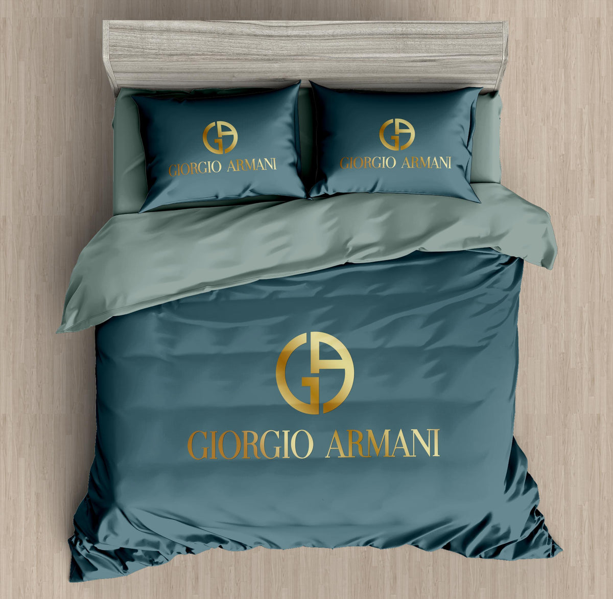 Teal Gold Bedding Set - deep teal gold-accented minimalist styling - source file Anara-Lifestyle-Product-49.jpg